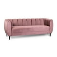 thumbnail image 6 of Noble House Mohammad Channel Stitch Velvet 3 Seater Sofa, Blush, 6 of 12