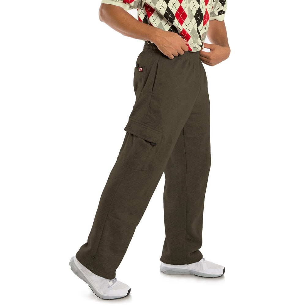 Vibes - Vibes Men's Fleece Cargo Sweatpants Relaxed Fit Bungee Cord Open Bottom - Walmart.com