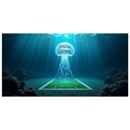 Vintage Style Football Themed Banner with Touch Down Text, Ideal for Football Parties, Sports Events, Fan Gatherings, Photo Backdrops, and Home Decorations