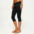 thumbnail image 5 of Yifymode Women Fold Over High Waist Capri Leggings Stretch Soft Breathable Fitted Yoga Workout Cropped Pants Casual Daily Lounge Gym Trousers, 5 of 6