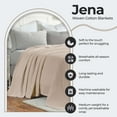 thumbnail image 3 of Superior Jena Cotton Textured Chevron Woven Blanket, Full/Queen, Khaki, 3 of 13