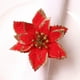 thumbnail image 4 of Juego de 6 servilletas rojas elegantes con diseño de flores navideñas para fiestas de cumpleaños y bodas., 4 of 11