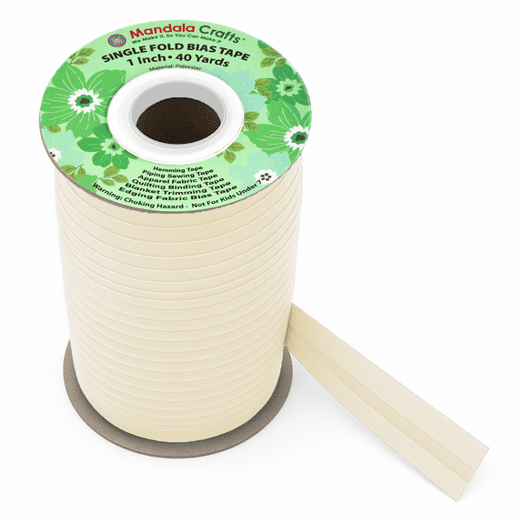 1 Inch Fabric Single Fold Bias Tape for Sewing Piping Hemming - 40 Yds Bias Tape Blanket Quilt Bias Binding Tape - Seam Binding Tape