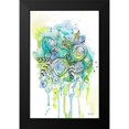 thumbnail image 2 of Krinlox 10x14 Black Modern Framed Museum Art Print Titled - Floral Bouquet Wash, 2 of 5