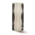 thumbnail image 3 of Edward Mirell Black Ti and Titanium with Argentium Sterling Silver Inlay Lasered/Polished Wave 10mm Band, 3 of 8