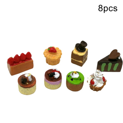 5pcs Dessert 3D Resin Vanilla Chocolates Cakes Miniature food Dollhouse Nice.BE 