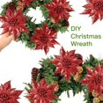 thumbnail image 5 of 15 Pcs Christmas Glitter Flowers Christmas Tree Ornaments Shining Artificial Poinsettia Christmas Flowers Decoration with Clips for Xmas Holiday Wedding Wreath Party Floral Decorations(White), 5 of 5
