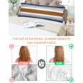 thumbnail image 4 of Modern Brown Blue Satin Pillowcase for Hair and Skin with Zipper, Soft Breathable Cooling Silk Pillow Cases, Boho Contemporary Geometric Striped Body Pillow Covers Bed Pillows 20"x54", 4 of 6
