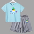 thumbnail image 3 of Conjuntos deportivos de verano para niños, camisetas de manga corta y pantalones de lucha de anime, conjuntos para niños y niñas de 3 a 13 años, 3 of 5