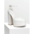 thumbnail image 7 of Women Platform Chunky Block Heel Pumps Square Toe Closed Ankle Strap Solid Color Party Wedding Prom Festival Shoes, 7 of 7