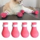 thumbnail image 5 of Juego de 4 piezas de calzado de silicona para gatos, antiarañazos, ajustable, ideal para el aseo y el baño, fundas protectoras de color rosa para garras de gato, 5 of 8