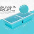 thumbnail image 5 of Silicone Freezer Tray With Lid-Soup Freezer Container molds-2-cup Extra Large Ice Cube Tray-makes 4 500ml portions cubes, For freezing soup,stews,sauces.Oven&Dishwasher-Safe(2-Pack), 5 of 6