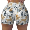 thumbnail image 2 of Lsque Winter Forest Animals Pattern High Waisted Biker Shorts for Women-Tummy Control Fitness Athletic Workout Running Yoga Gym Shorts,Moisture-Wicking-X-Large, 2 of 9