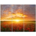 thumbnail image 3 of Designart - Champ de Pavots sous Coucher de Soleil - Impression sur Toile Paysage, 3 of 4