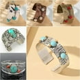 thumbnail image 3 of QQTDFG Turquoise Women 925 Silver Filled Carve Bracelet Bangle Cuff Wedding Jewelry-#5, 3 of 5