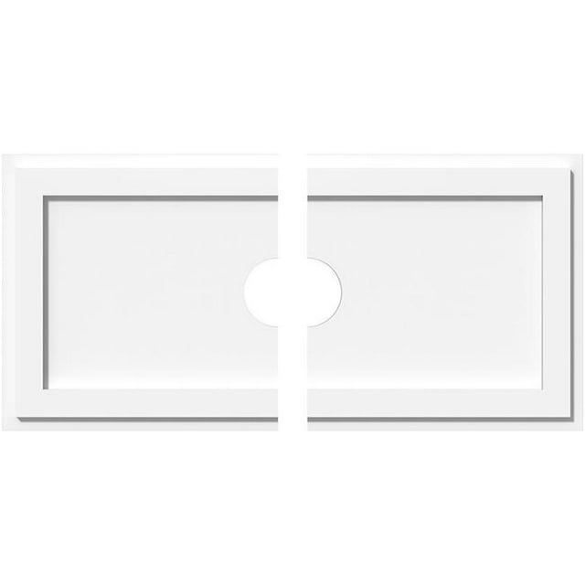 Ekena Millwork CMP32X16RE2-04000 4 in. ID x 11 in. Rectangle Architectural Grade Médaillon de Plafond Contemporain PVC - 2 Pièces