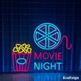 thumbnail image 2 of Craftnamesign Movie Night Neon Sign, Cinema LED Sign, Movie Room Decor, 2 of 4
