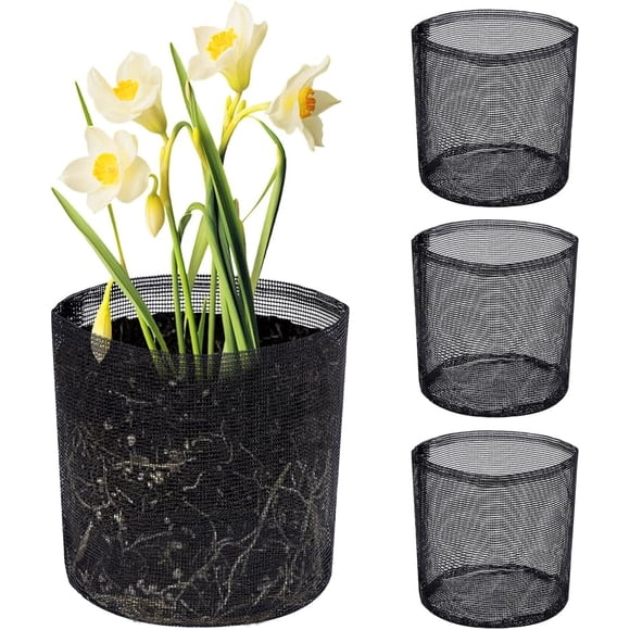 4pcs Aquatic Planting Bags 6.9×7.3 Inch Garden Pond Plant Pot Reusable Mesh Pond Plant Baskets Breathable Growing Container for Aquatic Plants Bog Plant Water Lily Lotus