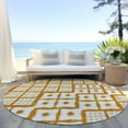 thumbnail image 6 of Addison Rugs Chantille Indoor/Outdoor Transitional Diamonds Orange Washable Round Rug, 8' x 8', 6 of 6
