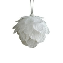 Glitter Pinecone Christmas Ball Ornaments - 3.15" Rustic Xmas Tree Decorations for Holiday Wedding & Home Party Decor