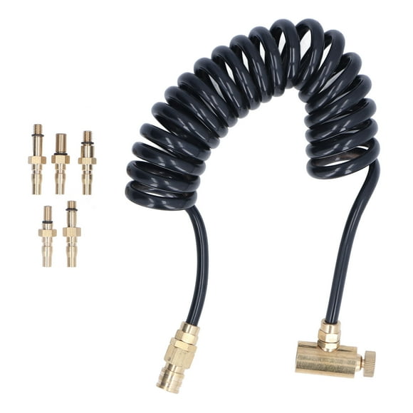 Adaptador de manguera de recipiente de gas, juego de adaptadores de Airsoft Bobina de extensión de manguera de Airsoft Juego de adaptadores de Airsoft resistente y resistente NikouMX herramienta