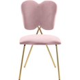 thumbnail image 4 of Meridian Furniture Angel Pink Velvet Dining Chair with Gold Finish (Set of 2), 4 of 8