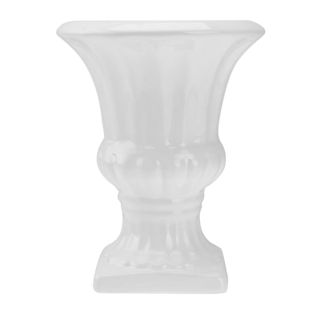 EeaseMX Maceta de cerámica decorativa retro para suculentas, base alta (blanca)