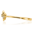 thumbnail image 5 of 14K Solid Yellow Gold Diamond Heart Ring Love Band, 5 of 9