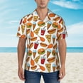 thumbnail image 2 of Fuzoiu Hot Dog Burger Print Hawaiian Shirt for Men, Summer Beach Casual Short Sleeve Button Down Shirts, Men’s Beach Summer Shirts with Pocket,Medium, 2 of 7