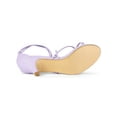 thumbnail image 5 of BLISSFUL STEP Women's Back to School Straps Kitten Heel Lace Up Sandals Light Purple 7, 5 of 8