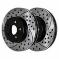 thumbnail image 2 of Geelife For Chrysler Dodge Front Drilled Slotted Brake Rotors Black & Ceramic Pads Kit, 2 of 7