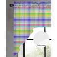 thumbnail image 2 of Slate Blue Plaid Swag Valances for Windows, Small Curtains Drapes, Colorful Vintage Check Farmhouse Kitchen Window Curtains Over Sink Rod Pocket Window Treatment Valance for Bedroom/Bathroom 56"x36", 2 of 5