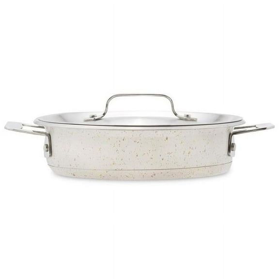 Bon Chef 60022DESERT 1 qt 24 oz Hotstone Desert Cucina Round Casserole with Lid - Induction Bottom