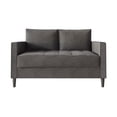 thumbnail image 3 of Castle Place Classic Linen Upholstered Loveseat, Dark Grey, 3 of 7