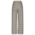 thumbnail image 3 of Women's Plaid Wide Leg Pants Casual Elastic High Waist Casual Trendy Long Pants Loose Fit Lounge Pants Trousers,Free Size, 3 of 4