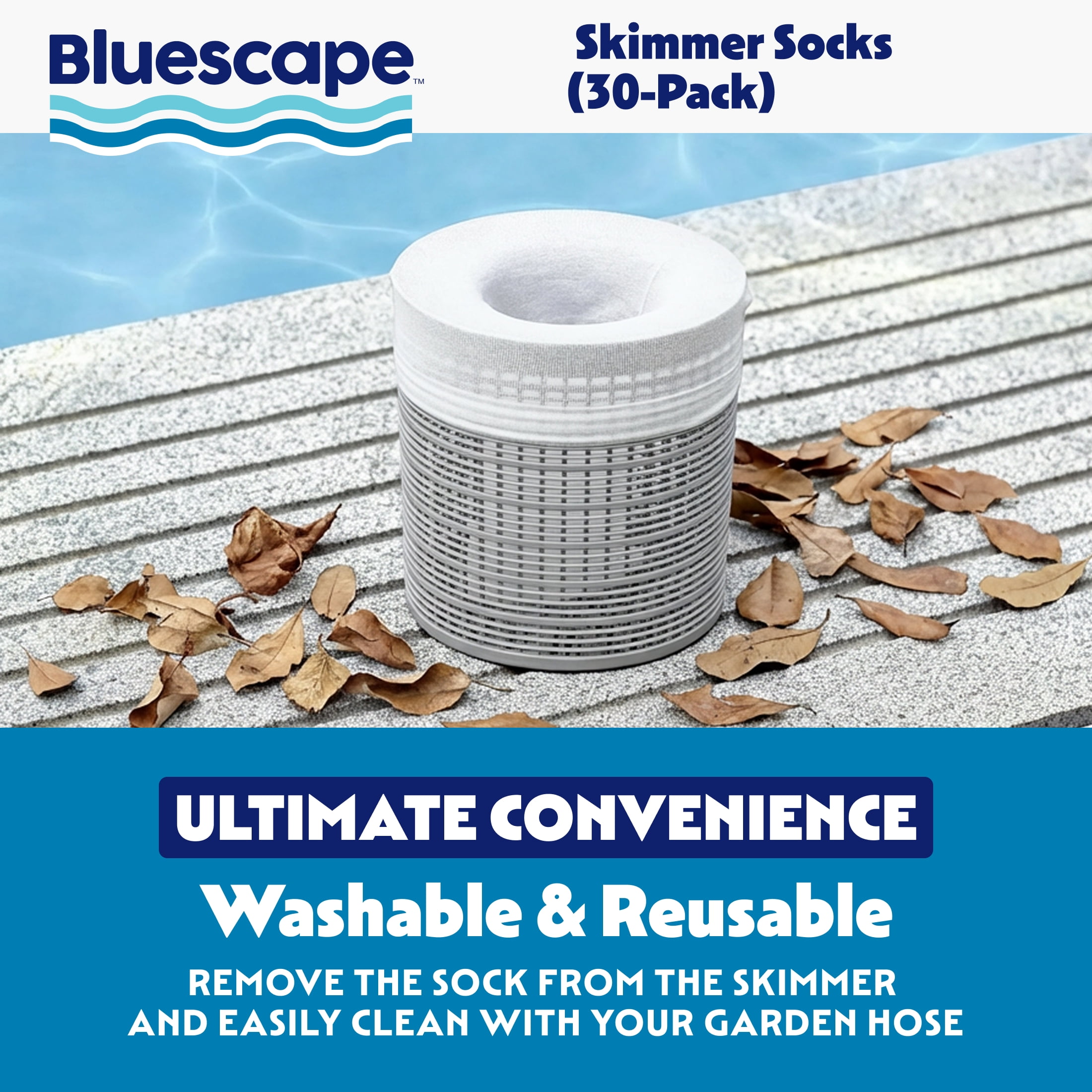 Bluescape Skimmer Socks for Above Ground Pools & In-Ground Pools, 30-Pack