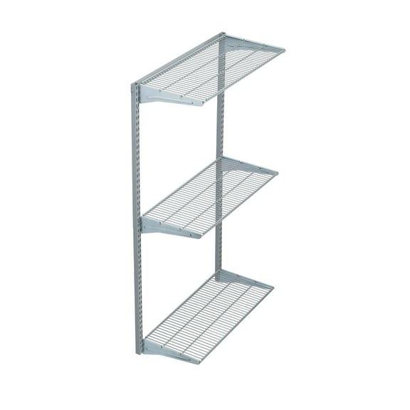 Triton Products Heavy Duty 3 Tier Wire Shelf, Gray, 375 lb. Capacity