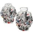 thumbnail image 4 of LAOLIUSN Men’s Graffiti Hoodie All-Over Print 3D Abstract Streetwear Graphic Pullover Sweatshirt, Stretch Fabric, S–4XL, 4 of 7