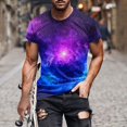 thumbnail image 2 of Men T Shirt Sale Men's Round Neck T Shirts Short Sleeve Starry Sky Print Lightweight and Soft for Everyday Wear, 2 of 5