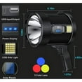 thumbnail image 4 of Foco de luz LED recargable, 100.000 lúmenes, linterna grande de mano, superbrillante, solar, para exteriores, con lámpara COB, 6 modos, resistente al agua IPX5 (negro), 4 of 5