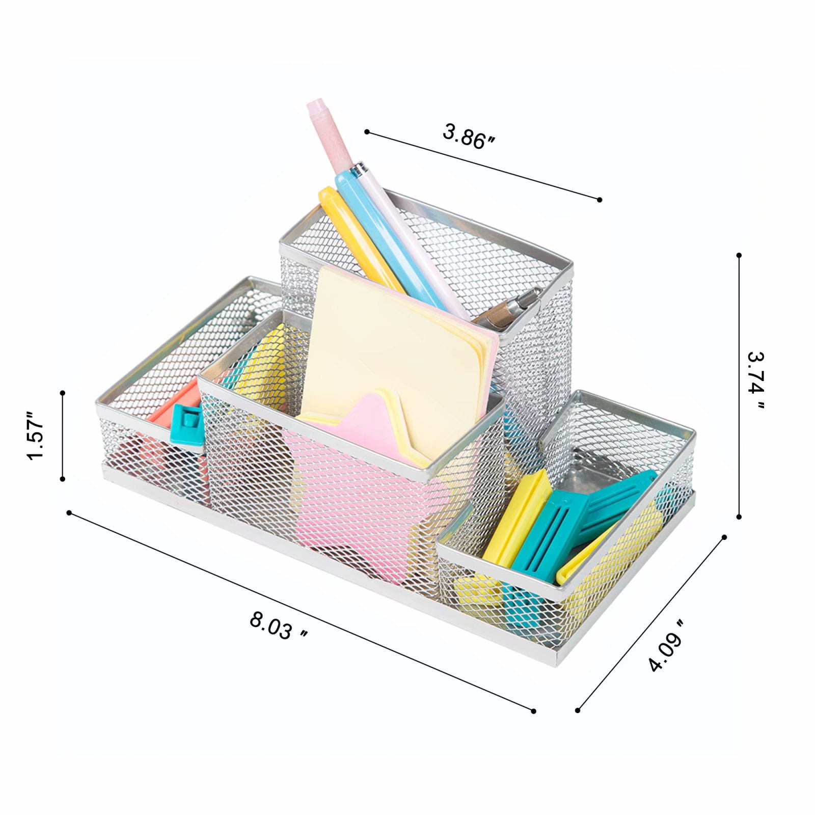 Office Multi-Use Metal Desktop Organizer Rose Gold Desk Organizer with Drawer