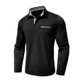 thumbnail image 2 of Blczomt Collared Mens Polo Polo Black Long Sleeve Dress Shirt Soft Plain Mens Clothes Trendy, 2 of 5
