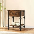 thumbnail image 3 of IdeaHouse End Table, Industrial Side Table with Storage, 2 Tiers Nightstand with Drawer, Featured Bedside for Bedroom, Living Room and Small Space, Rustic Brown, 3 of 8