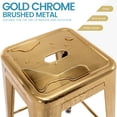 thumbnail image 6 of 24 Inch Metal Bar Stools Set of 4, Stackable Backless Industrial Stools for Indoor Outdoor Kitchen Dining Patio Garden Classroom (Gold), 6 of 10