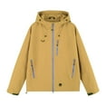thumbnail image 4 of Arlun 2025 Fall Winter New Jackets for Women Fashion Bright Colors Zipper up Oversized Comfy Warm Hooded Coat Lightweight Windbreaker Waterproof Outdoor Jacket with Pockets Yellow XL, 4 of 4