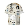 thumbnail image 3 of Goofa Hand Drawn Animals Printed Men's Casual Short-sleeved Shirt,Lightweight Breathable Button-down,Summer Casual men's top,Versatile Fashion shirt-Small, 3 of 7