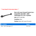 thumbnail image 2 of Rear Left Lower Forward Control Arm - Compatible with 2006 - 2009 Volkswagen GTI 2.0L 4-Cylinder 2007 2008, 2 of 2