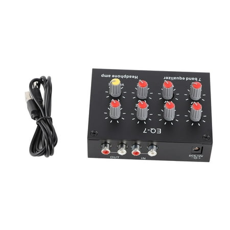 7 Band Audio Equalizer W/ 12dB Adjustment Dual Channel High Bass Control 5 12V Power