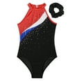 thumbnail image 6 of Sholeno Leotards for Girls Shiny Sleeveless Gymnastics Dance Leotard with Shorts Tracksuit Hairband Black&Red 16, 6 of 7
