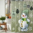 thumbnail image 3 of Shower Curtain 48"W x 72"L Winter Christmas Snowflake Xmas Balls Green Fabric Shower Curtains Set with Hooks Water Repellent Bathroom Curtains Machine Washable Bathroom Accessories, 3 of 9